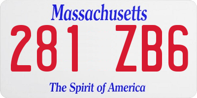 MA license plate 281ZB6