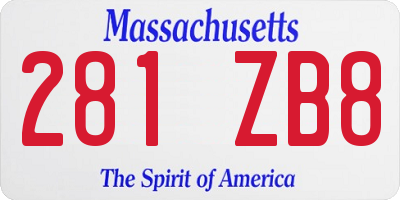 MA license plate 281ZB8