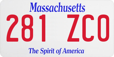 MA license plate 281ZC0