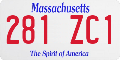 MA license plate 281ZC1