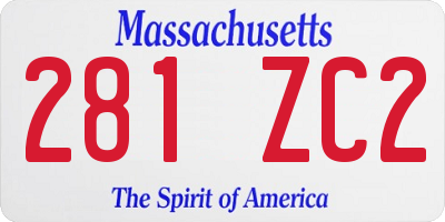 MA license plate 281ZC2