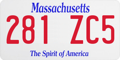 MA license plate 281ZC5