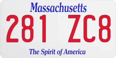 MA license plate 281ZC8