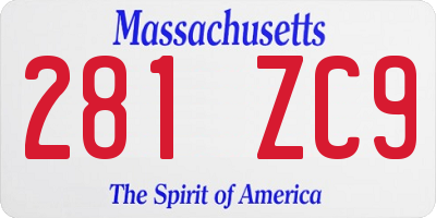 MA license plate 281ZC9