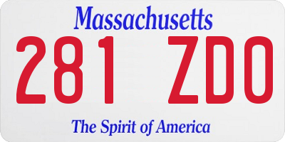 MA license plate 281ZD0