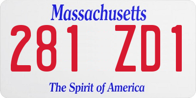 MA license plate 281ZD1