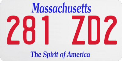 MA license plate 281ZD2