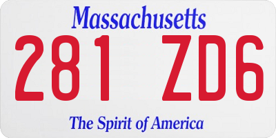 MA license plate 281ZD6