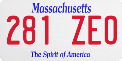 MA license plate 281ZE0