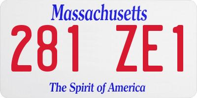 MA license plate 281ZE1
