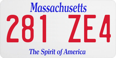 MA license plate 281ZE4