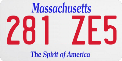 MA license plate 281ZE5