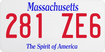 MA license plate 281ZE6