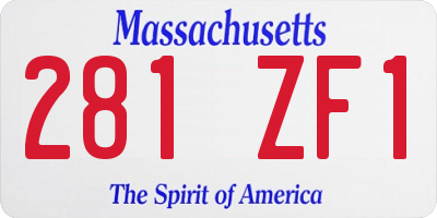 MA license plate 281ZF1