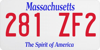 MA license plate 281ZF2