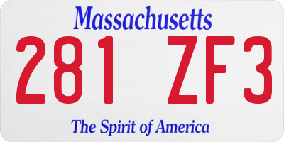 MA license plate 281ZF3