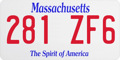 MA license plate 281ZF6
