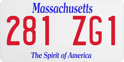 MA license plate 281ZG1