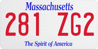 MA license plate 281ZG2