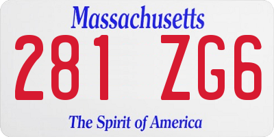 MA license plate 281ZG6