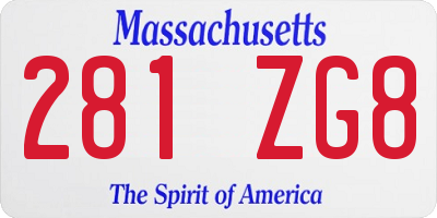 MA license plate 281ZG8