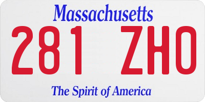MA license plate 281ZH0