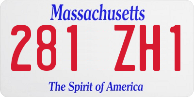 MA license plate 281ZH1