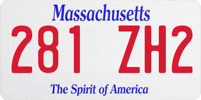 MA license plate 281ZH2