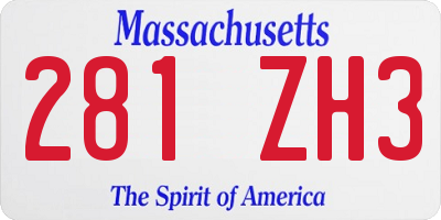 MA license plate 281ZH3
