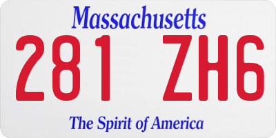 MA license plate 281ZH6