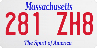 MA license plate 281ZH8