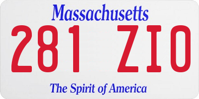 MA license plate 281ZI0