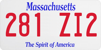 MA license plate 281ZI2
