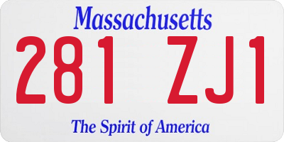 MA license plate 281ZJ1