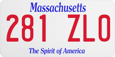 MA license plate 281ZL0