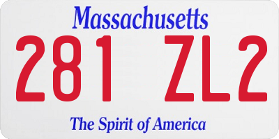 MA license plate 281ZL2