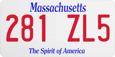 MA license plate 281ZL5