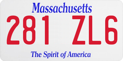 MA license plate 281ZL6