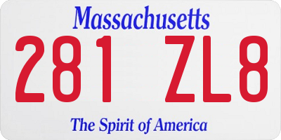MA license plate 281ZL8