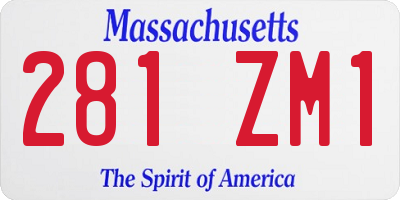 MA license plate 281ZM1