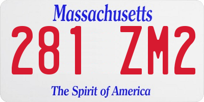 MA license plate 281ZM2