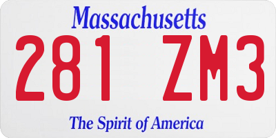 MA license plate 281ZM3