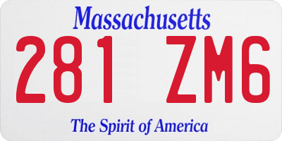 MA license plate 281ZM6