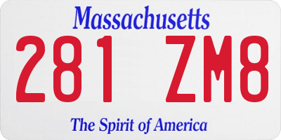 MA license plate 281ZM8