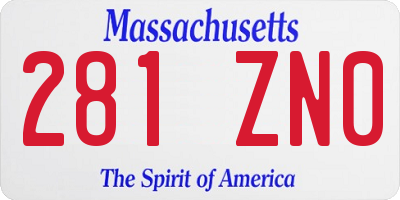 MA license plate 281ZN0