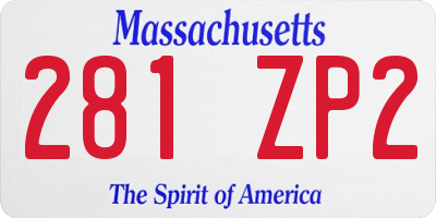 MA license plate 281ZP2