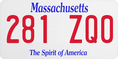 MA license plate 281ZQ0