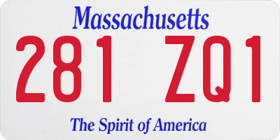 MA license plate 281ZQ1