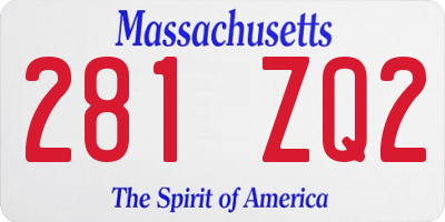 MA license plate 281ZQ2