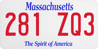 MA license plate 281ZQ3